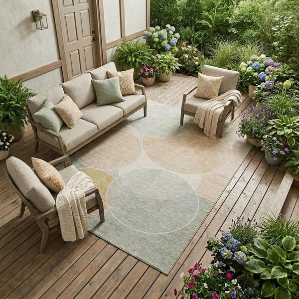 9' X 12' Salmon And Orange Geometric Washable Indoor Outdoor Area Rug Homeroots Outdoor