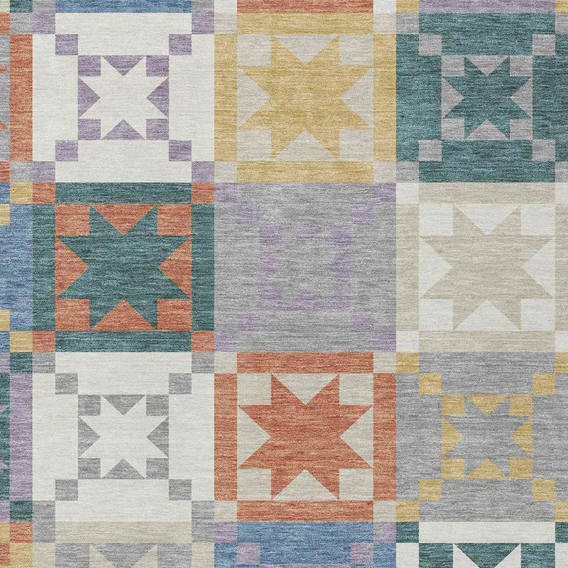 9' X 12' Silver And Gold Patchwork Washable Indoor Outdoor Area Rug Homeroots Outdoor