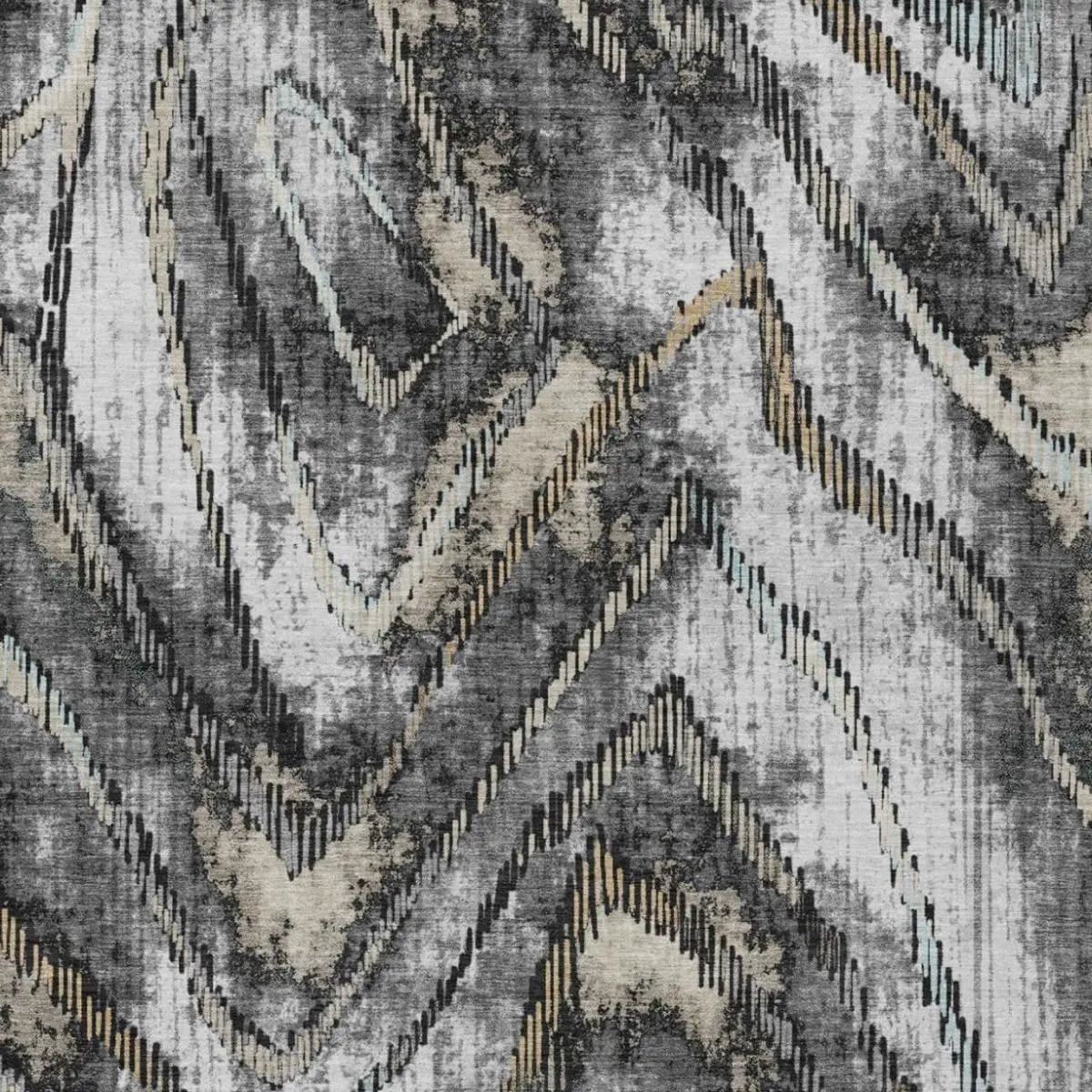 9' X 12' Silver And Gray Abstract Washable Indoor Outdoor Area Rug Homeroots Outdoor