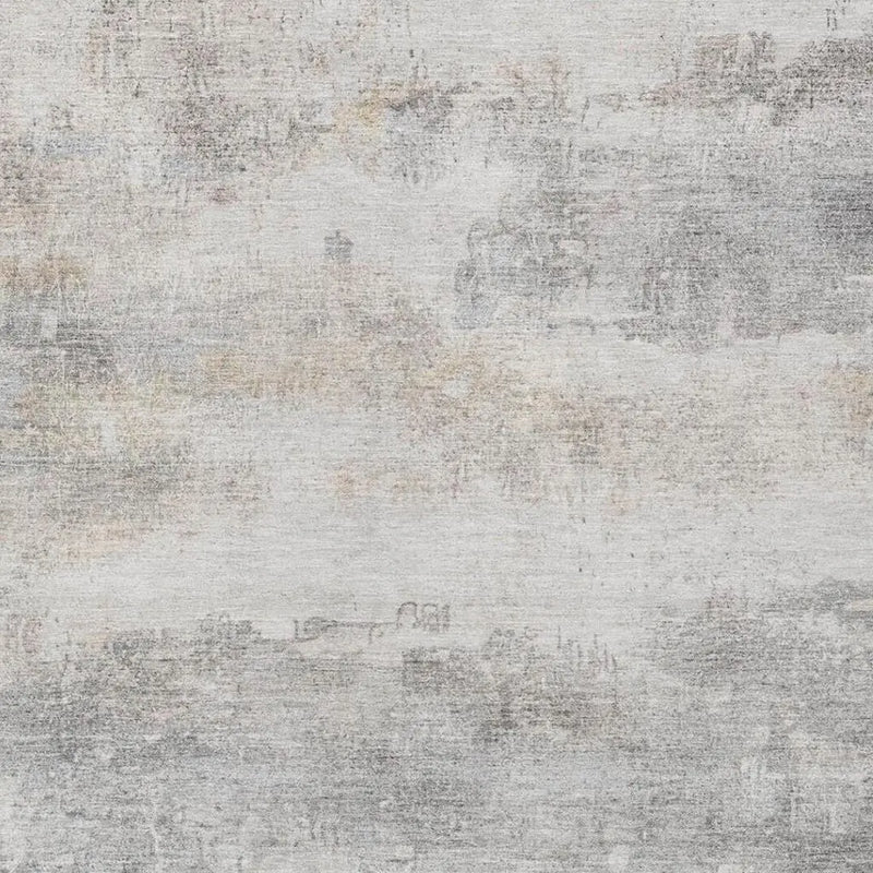 9' X 12' Silver And Gray Abstract Washable Indoor Outdoor Area Rug Homeroots Outdoor