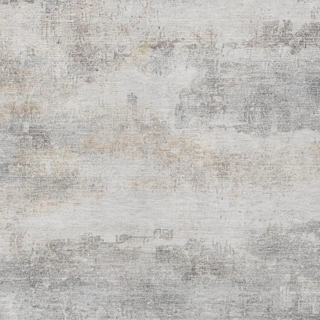 9' X 12' Silver And Gray Abstract Washable Indoor Outdoor Area Rug Homeroots Outdoor