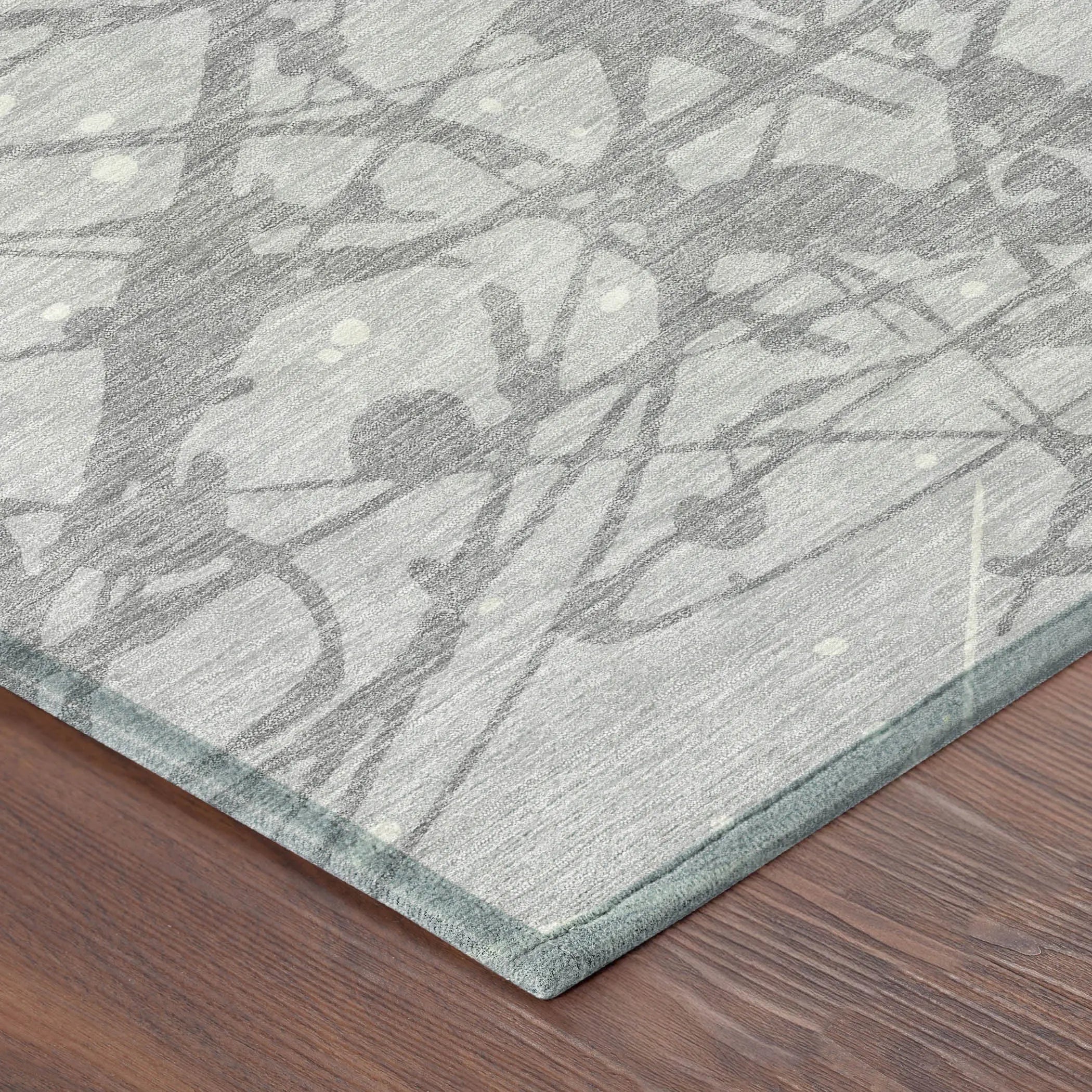 9' X 12' Silver And Gray Abstract Washable Indoor Outdoor Area Rug Homeroots Outdoor