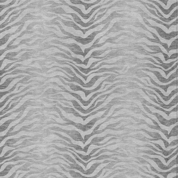 9' X 12' Silver And Gray Animal Print Washable Indoor Outdoor Area Rug Homeroots Outdoor