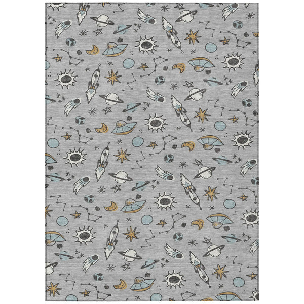 9' X 12' Silver And Gray Animal Print Washable Indoor Outdoor Area Rug Homeroots Outdoor