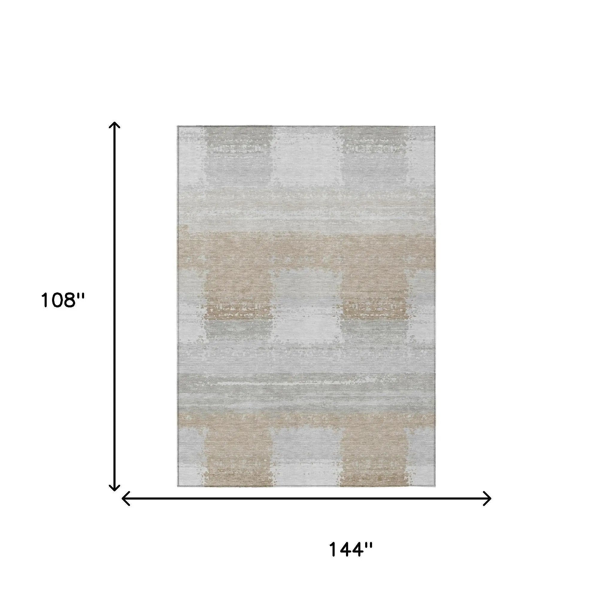 9' X 12' Silver And Gray Geometric Washable Indoor Outdoor Area Rug Homeroots Outdoor
