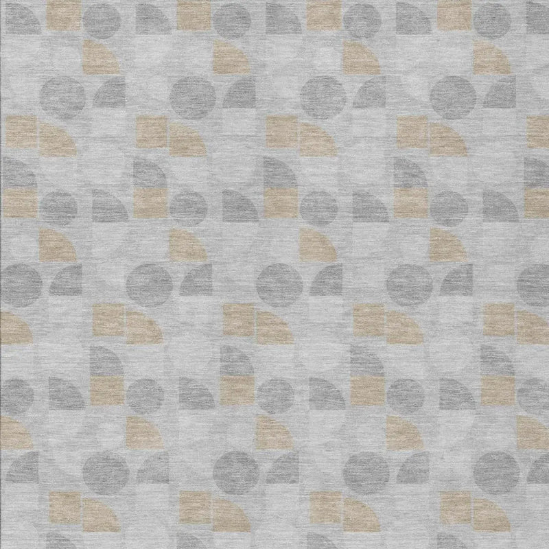 9' X 12' Silver And Gray Geometric Washable Indoor Outdoor Area Rug Homeroots Outdoor