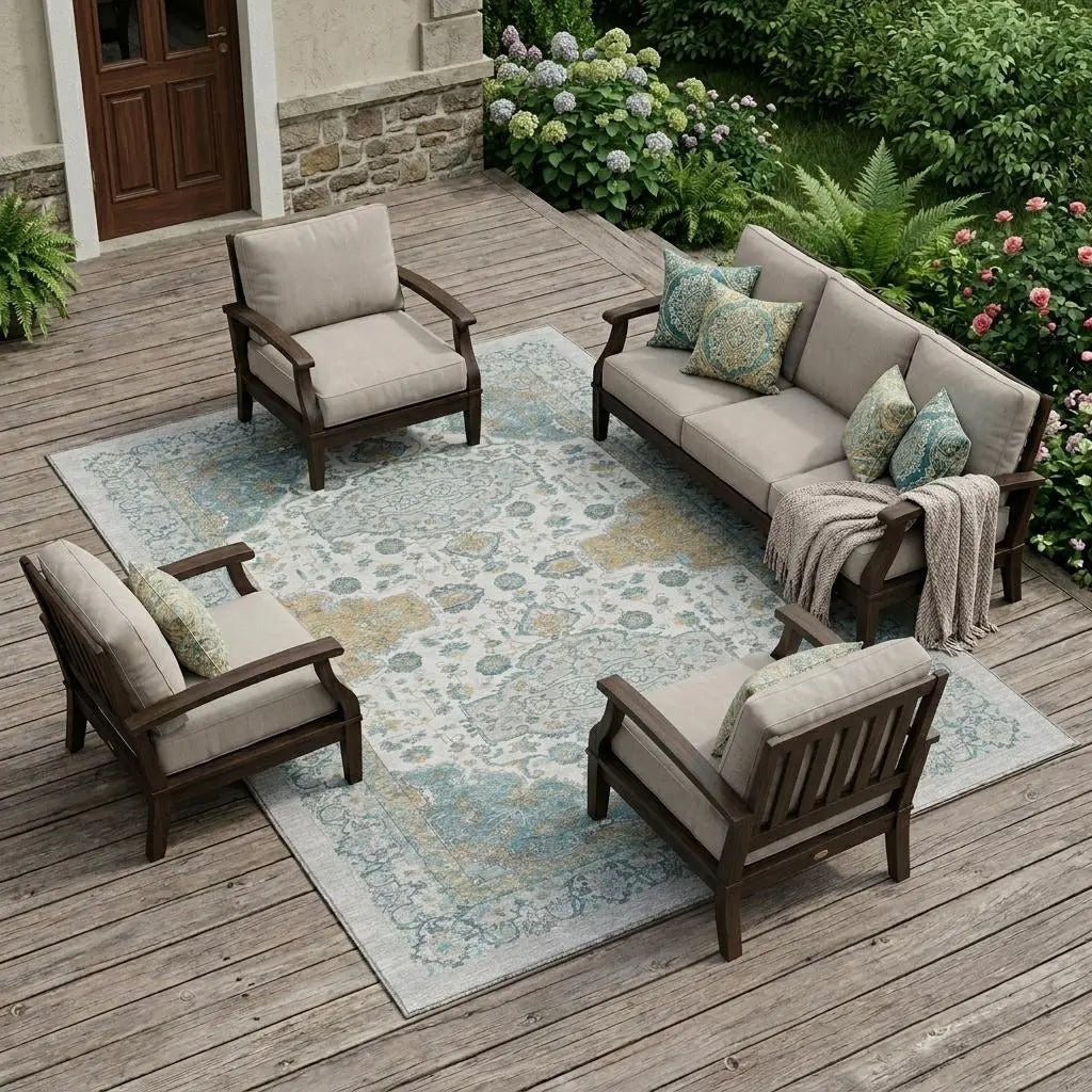 9' X 12' Silver And Gray Oriental Washable Indoor Outdoor Area Rug Homeroots Outdoor