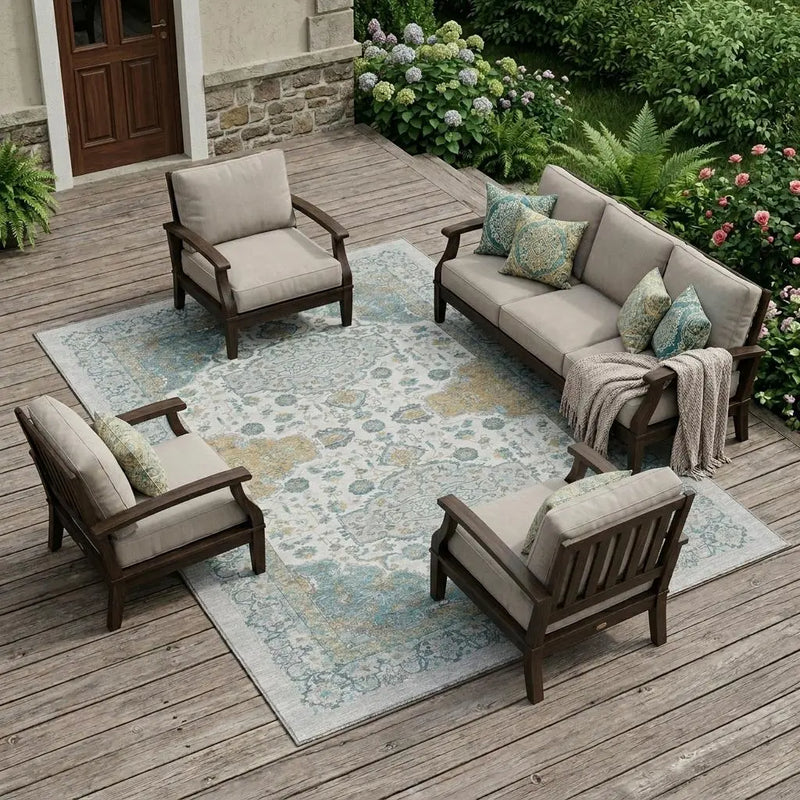 9' X 12' Silver And Gray Oriental Washable Indoor Outdoor Area Rug Homeroots Outdoor