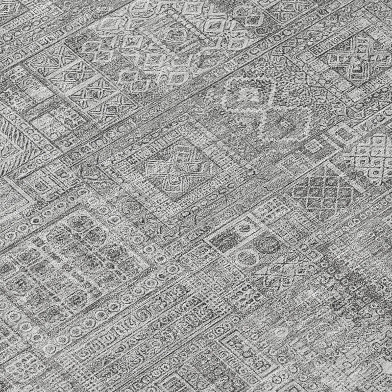 9' X 12' Silver And Gray Oriental Washable Indoor Outdoor Area Rug Homeroots Outdoor