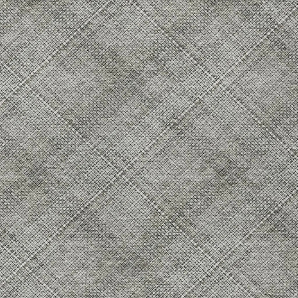 9' X 12' Silver And Gray Plaid Washable Indoor Outdoor Area Rug Homeroots Outdoor