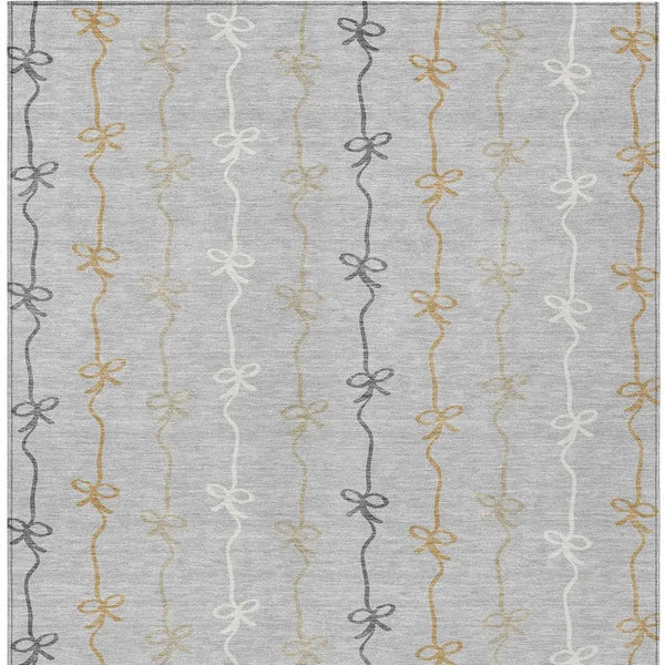 9' X 12' Silver And Gray Southwestern Washable Indoor Outdoor Area Rug Homeroots Outdoor