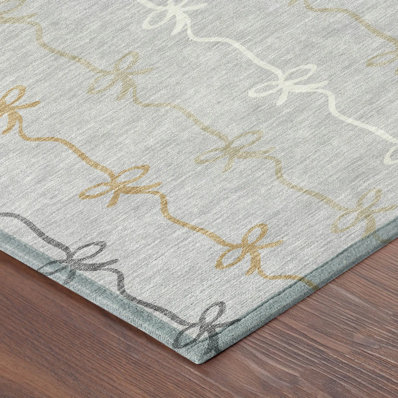 9' X 12' Silver And Gray Southwestern Washable Indoor Outdoor Area Rug Homeroots Outdoor