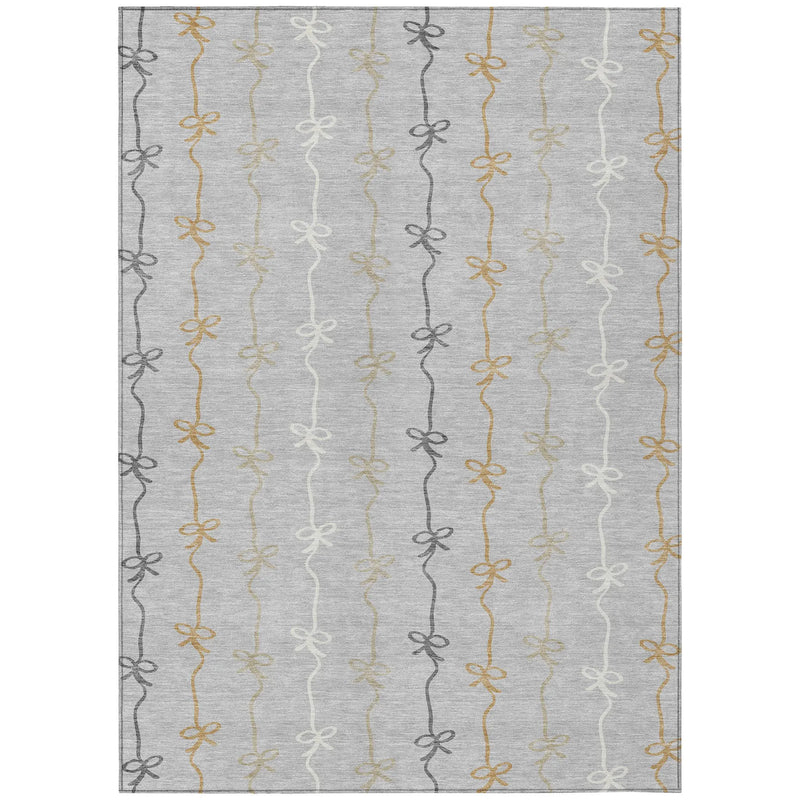 9' X 12' Silver And Gray Southwestern Washable Indoor Outdoor Area Rug Homeroots Outdoor