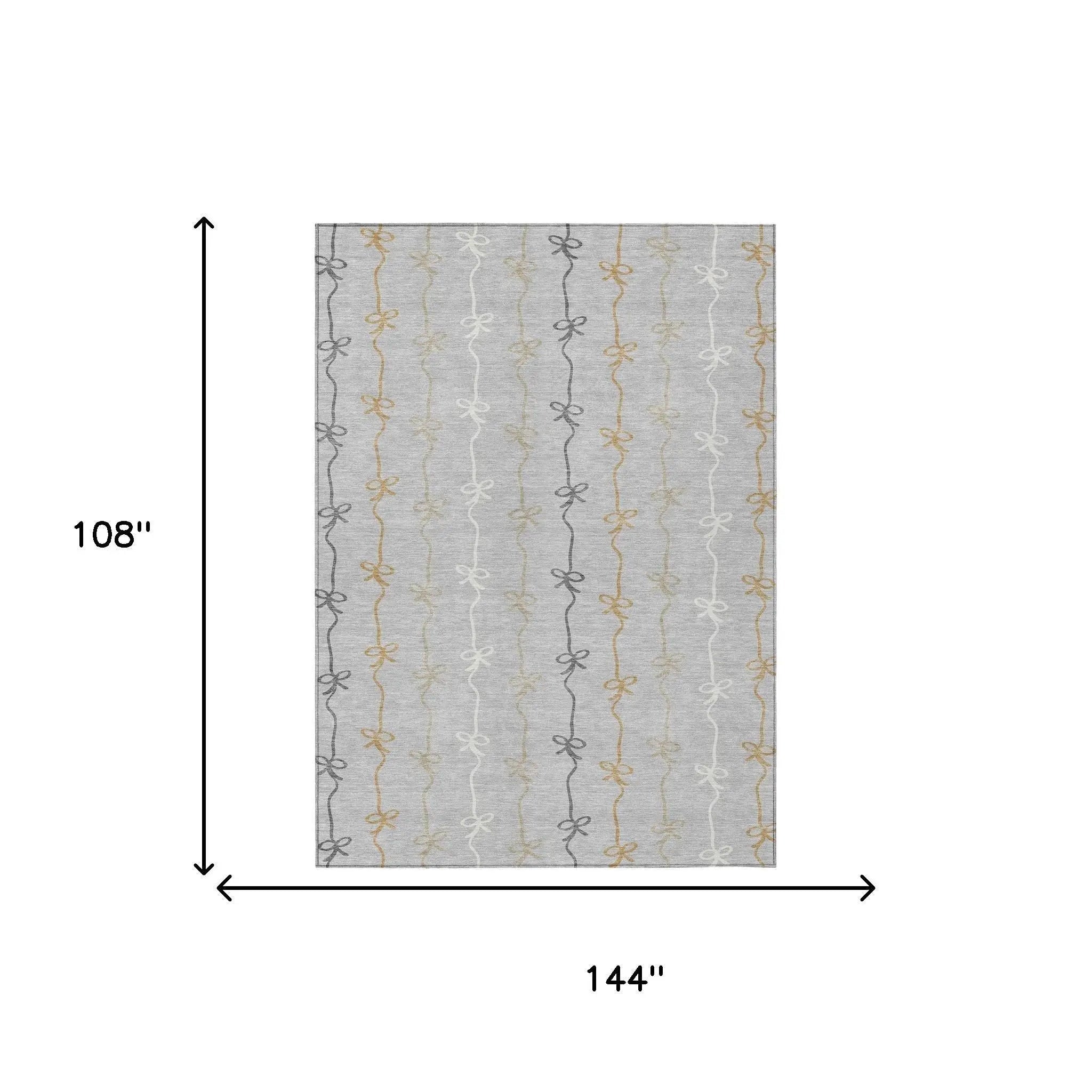 9' X 12' Silver And Gray Southwestern Washable Indoor Outdoor Area Rug Homeroots Outdoor