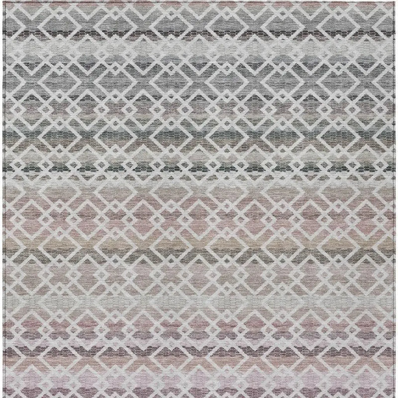 9' X 12' Silver And Gray Striped Washable Indoor Outdoor Area Rug Homeroots Outdoor
