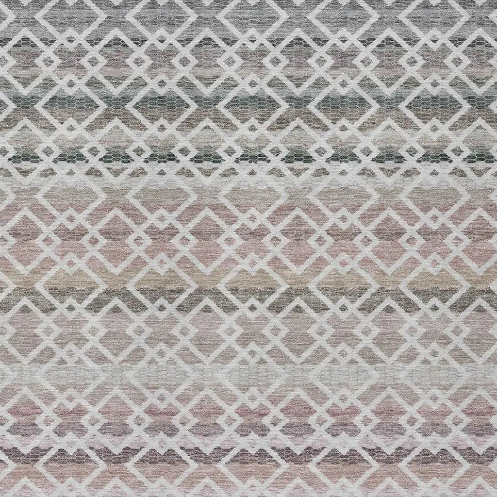 9' X 12' Silver And Gray Striped Washable Indoor Outdoor Area Rug Homeroots Outdoor