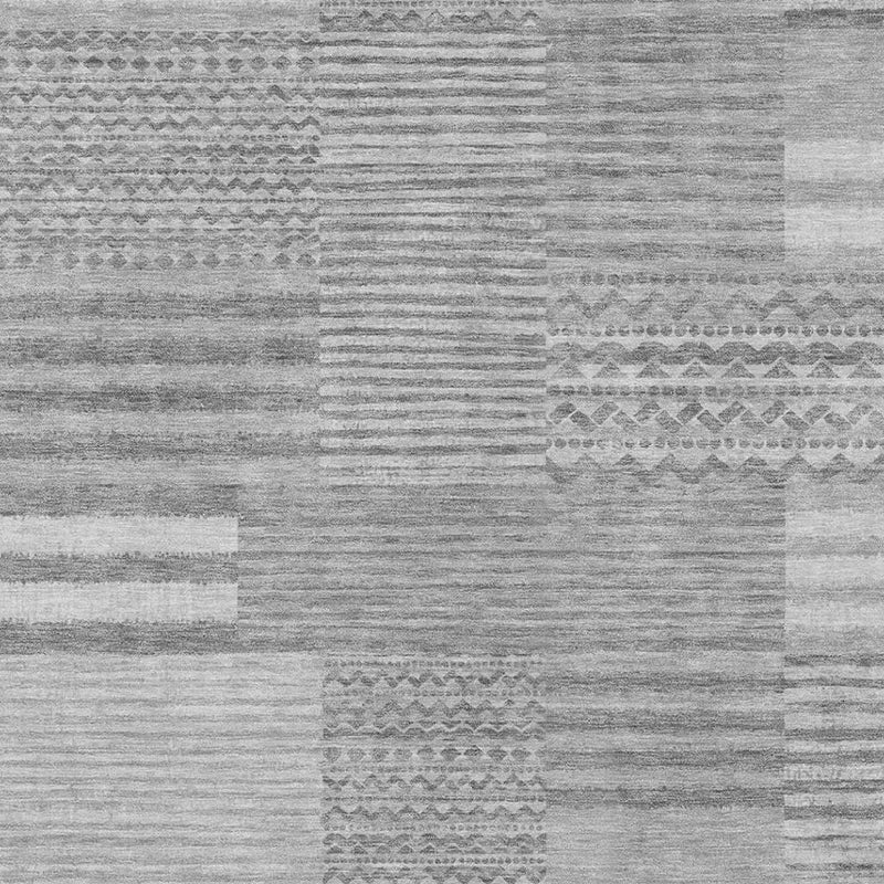 9' X 12' Silver And Gray Striped Washable Indoor Outdoor Area Rug Homeroots Outdoor