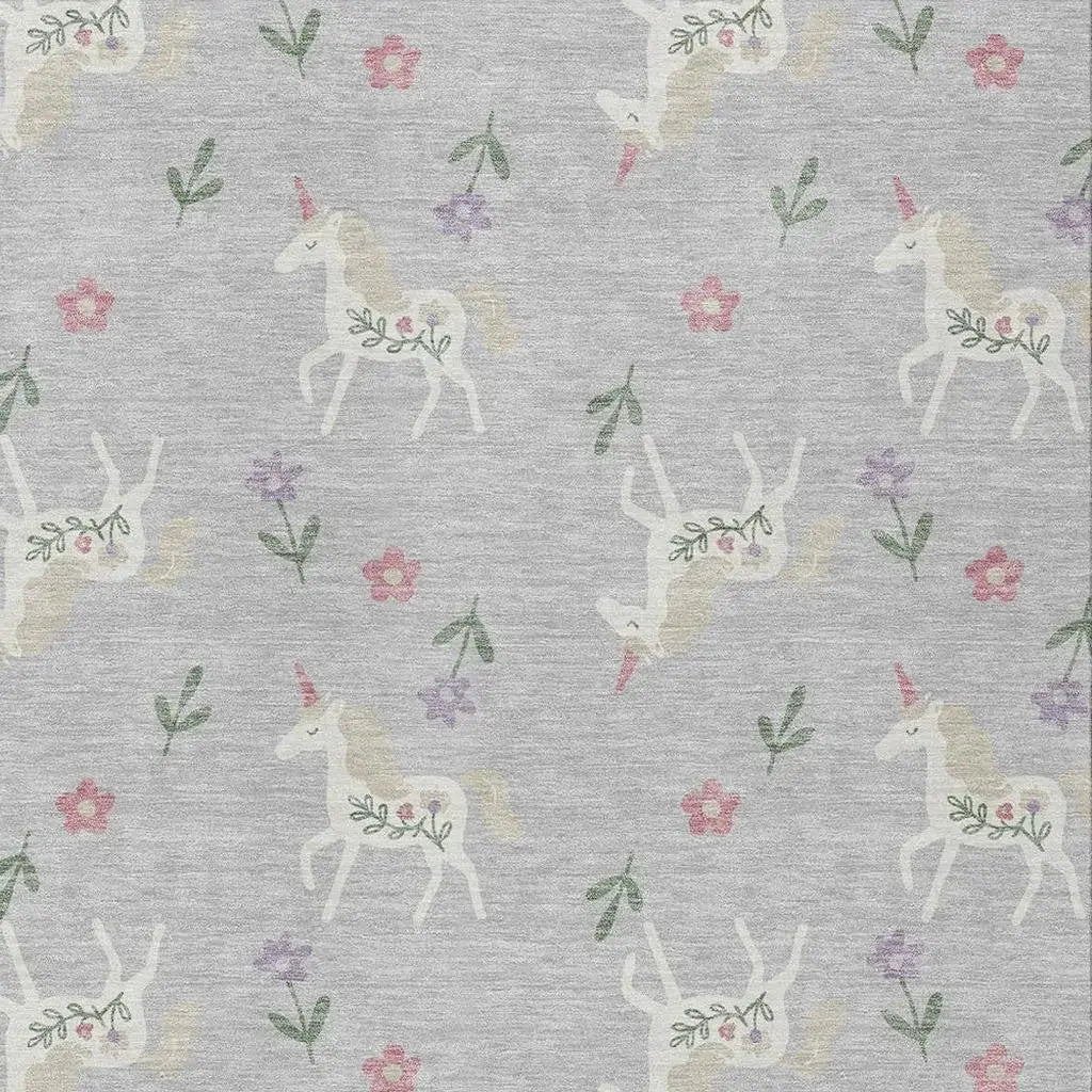 9' X 12' Silver And Ivory Floral Washable Indoor Outdoor Area Rug Homeroots Outdoor