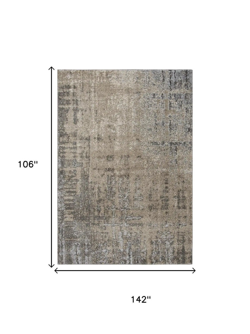 9' X 12' Silver Beige And Taupe Abstract Area Rug Homeroots Home Decor