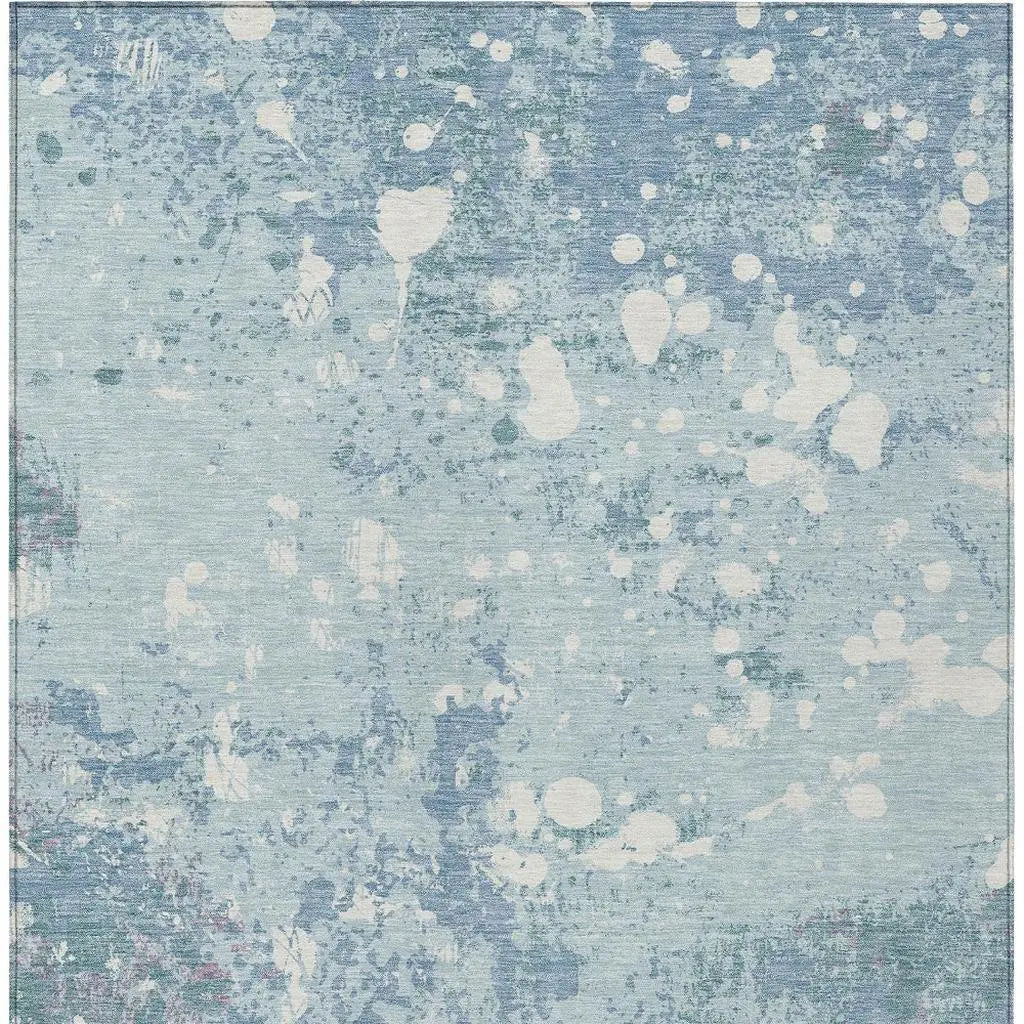 9' X 12' Sky Blue And Beige Abstract Washable Indoor Outdoor Area Rug Homeroots Outdoor