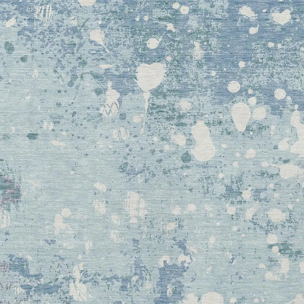 9' X 12' Sky Blue And Beige Abstract Washable Indoor Outdoor Area Rug Homeroots Outdoor