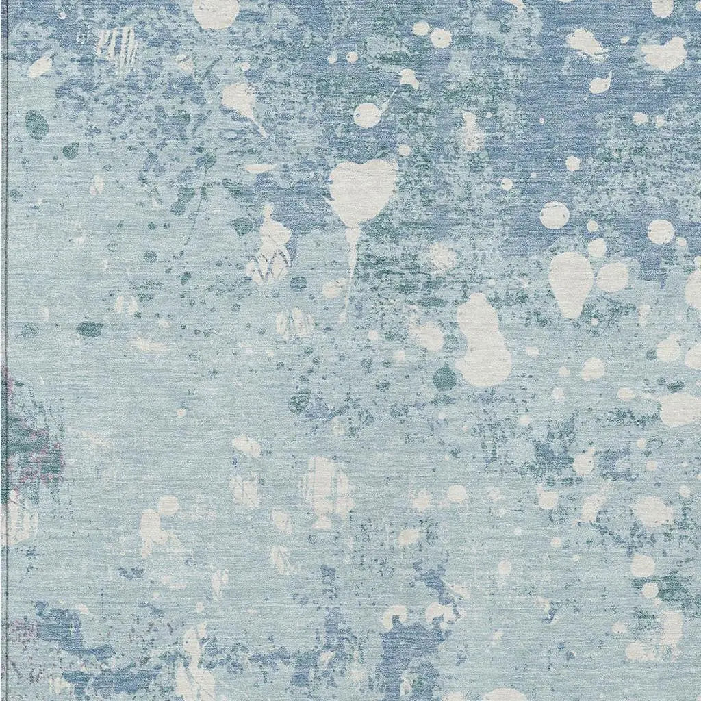 9' X 12' Sky Blue And Beige Abstract Washable Indoor Outdoor Area Rug Homeroots Outdoor