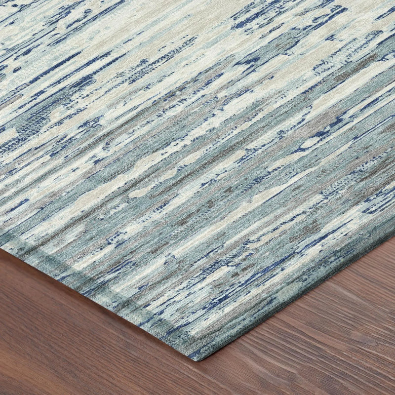 9' X 12' Sky Blue And Blue Abstract Washable Indoor Outdoor Area Rug Homeroots Outdoor