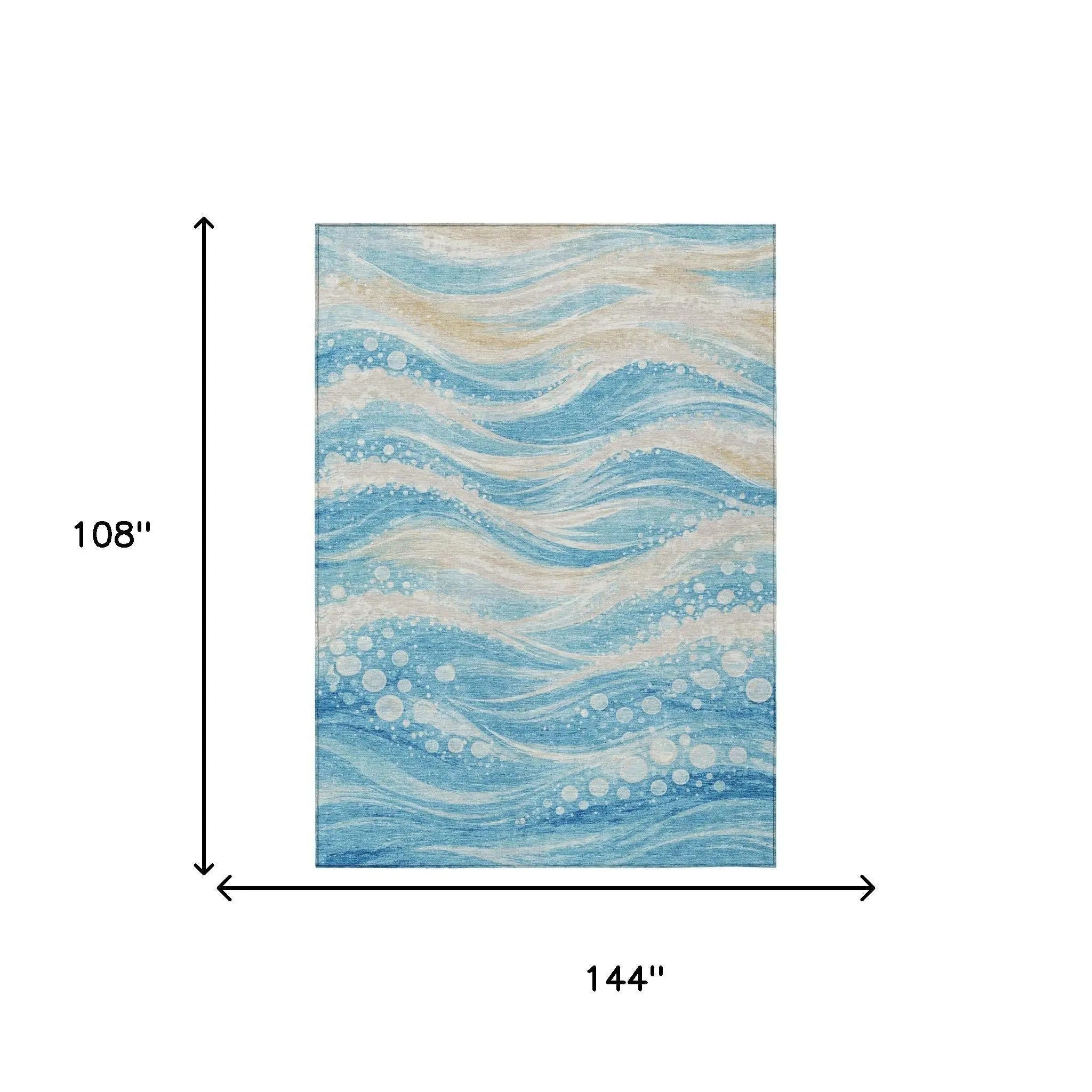 9' X 12' Sky Blue And Blue Abstract Washable Indoor Outdoor Area Rug Homeroots Outdoor