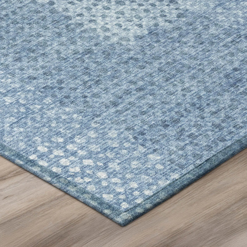 9' X 12' Sky Blue And Blue Abstract Washable Indoor Outdoor Area Rug Homeroots Outdoor