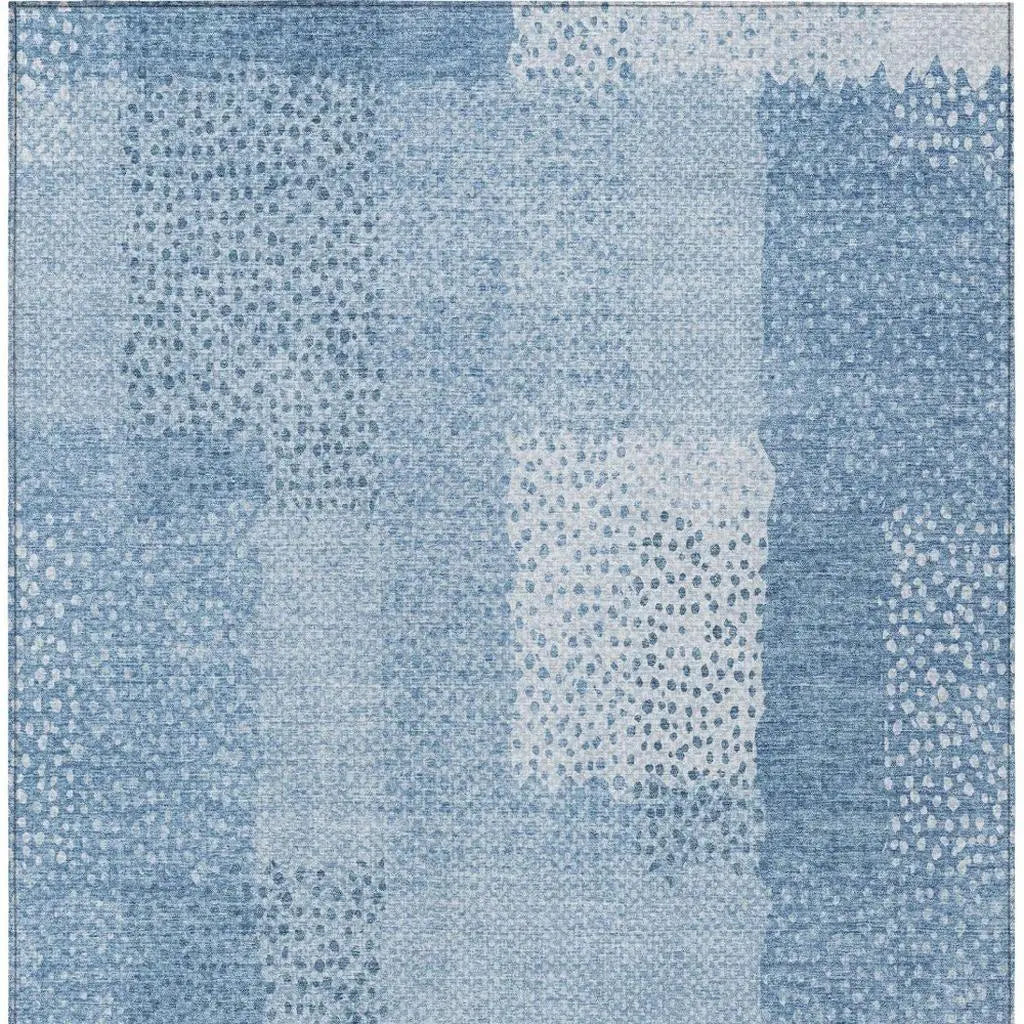 9' X 12' Sky Blue And Blue Abstract Washable Indoor Outdoor Area Rug Homeroots Outdoor