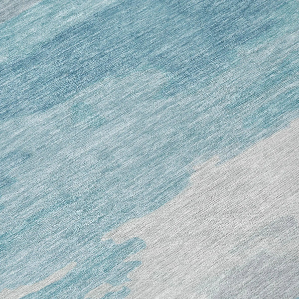 9' X 12' Sky Blue And Blue Abstract Washable Indoor Outdoor Area Rug Homeroots Outdoor