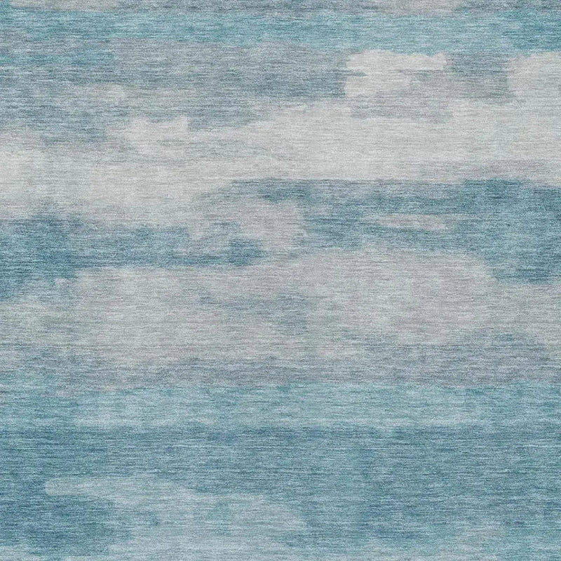 9' X 12' Sky Blue And Blue Abstract Washable Indoor Outdoor Area Rug Homeroots Outdoor