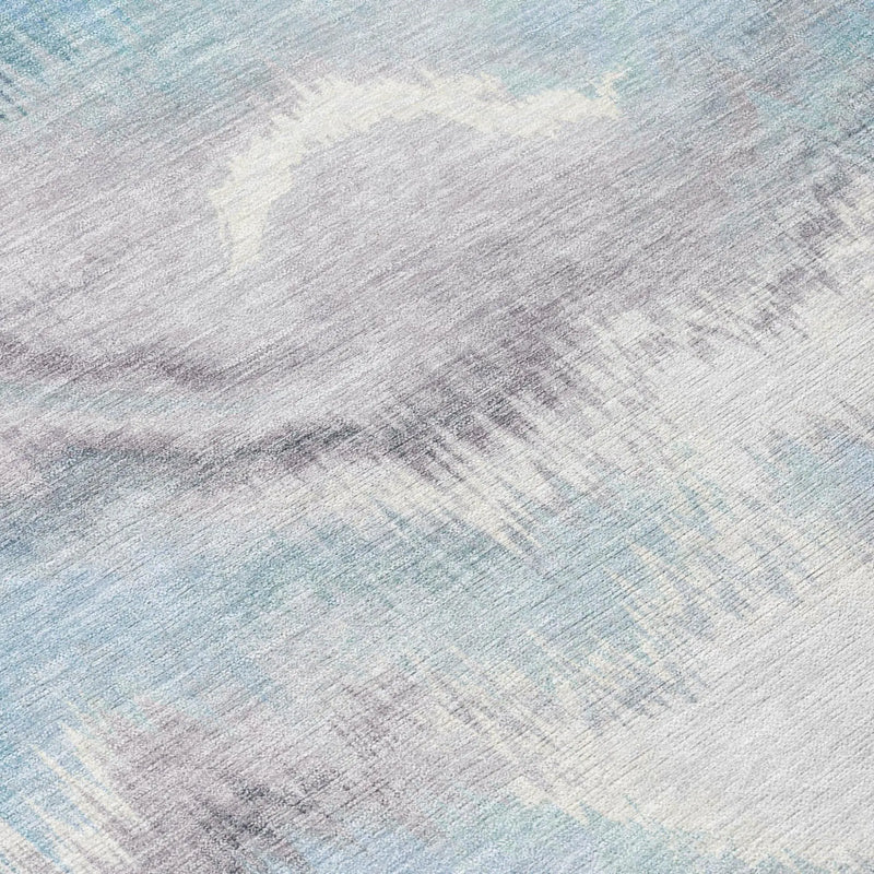 9' X 12' Sky Blue And Blue Abstract Washable Indoor Outdoor Area Rug Homeroots Outdoor