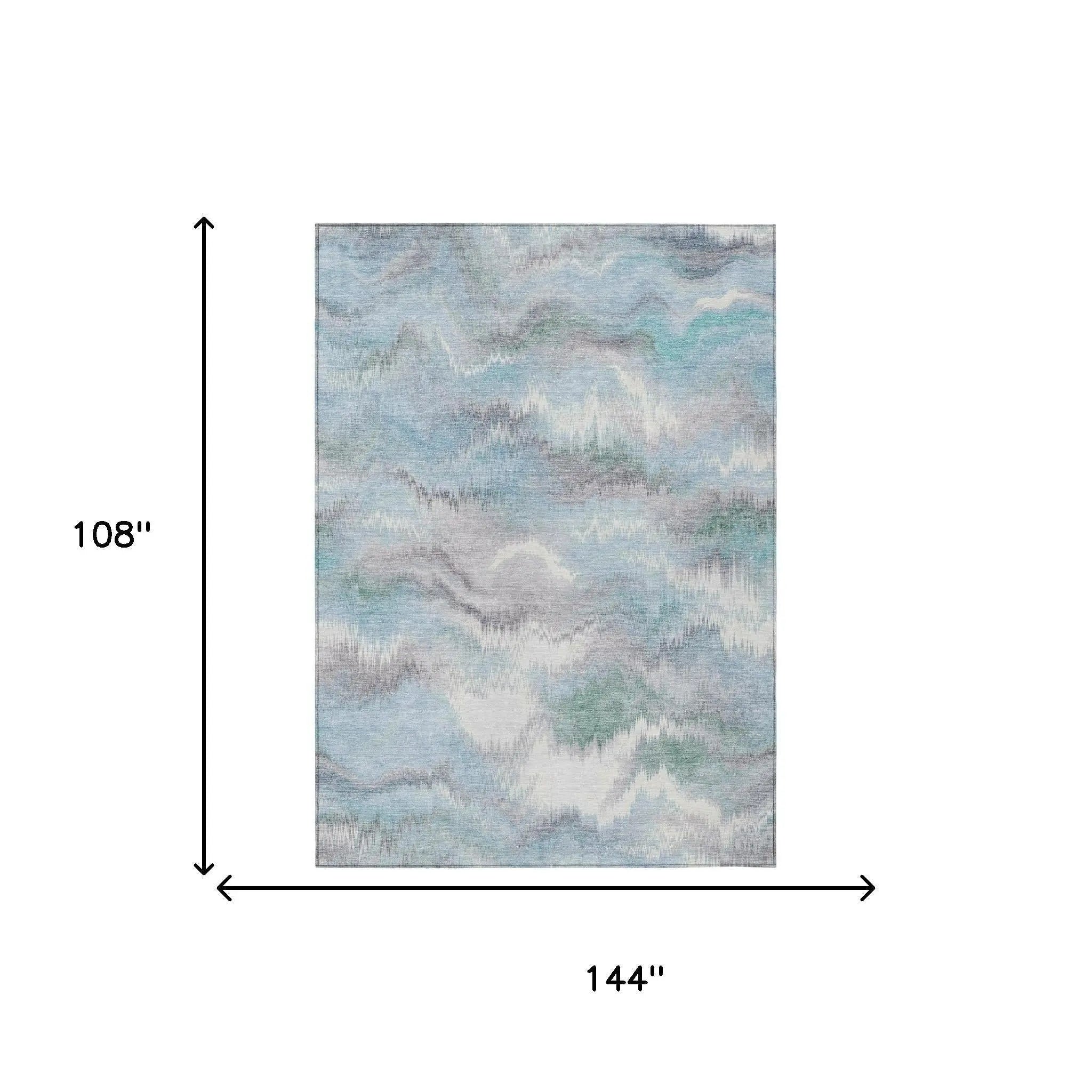 9' X 12' Sky Blue And Blue Abstract Washable Indoor Outdoor Area Rug Homeroots Outdoor