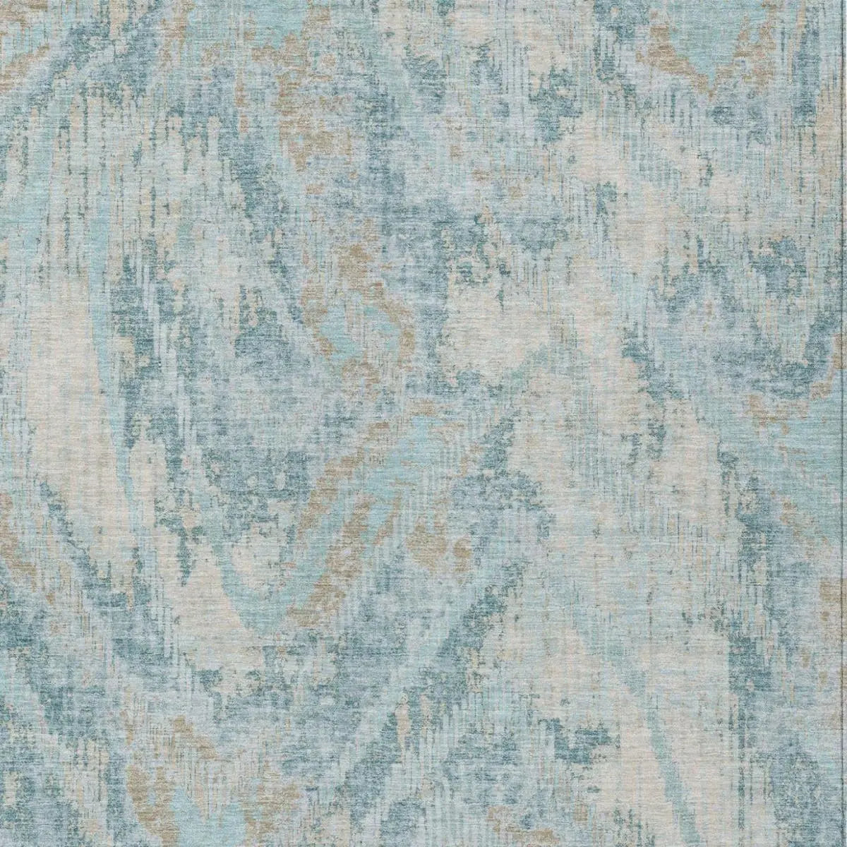 9' X 12' Sky Blue And Blue Abstract Washable Indoor Outdoor Area Rug Homeroots Outdoor