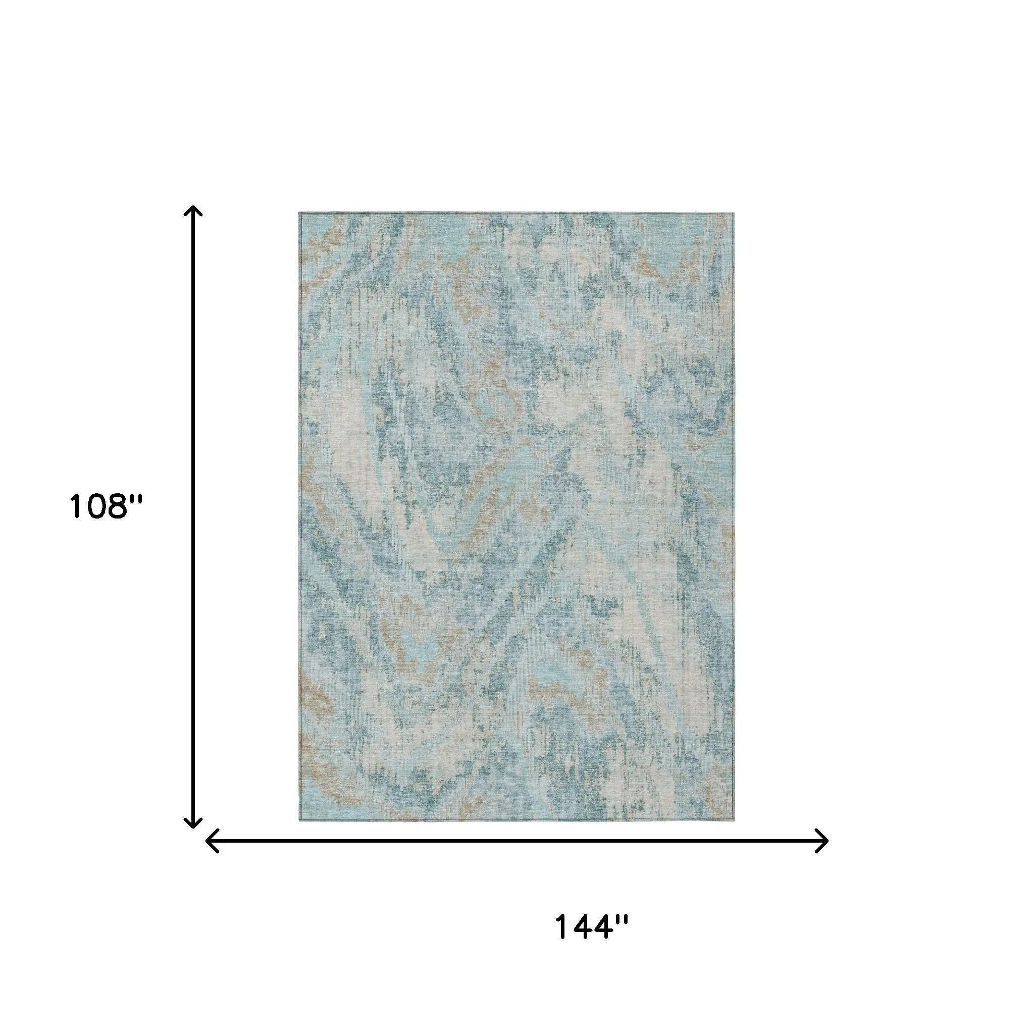9' X 12' Sky Blue And Blue Abstract Washable Indoor Outdoor Area Rug Homeroots Outdoor
