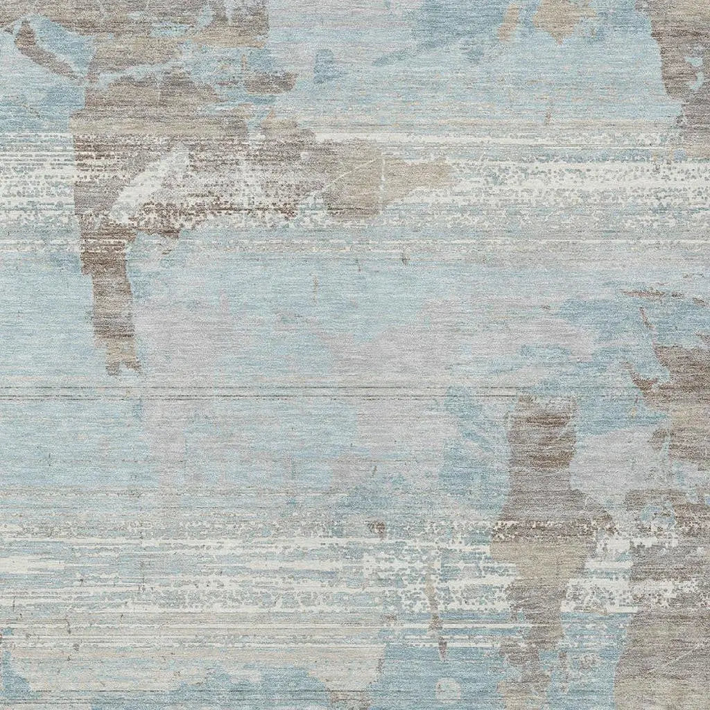 9' X 12' Sky Blue And Blue Abstract Washable Indoor Outdoor Area Rug Homeroots Outdoor
