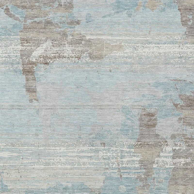 9' X 12' Sky Blue And Blue Abstract Washable Indoor Outdoor Area Rug Homeroots Outdoor