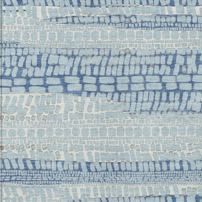 9' X 12' Sky Blue And Blue Abstract Washable Indoor Outdoor Area Rug Homeroots Outdoor