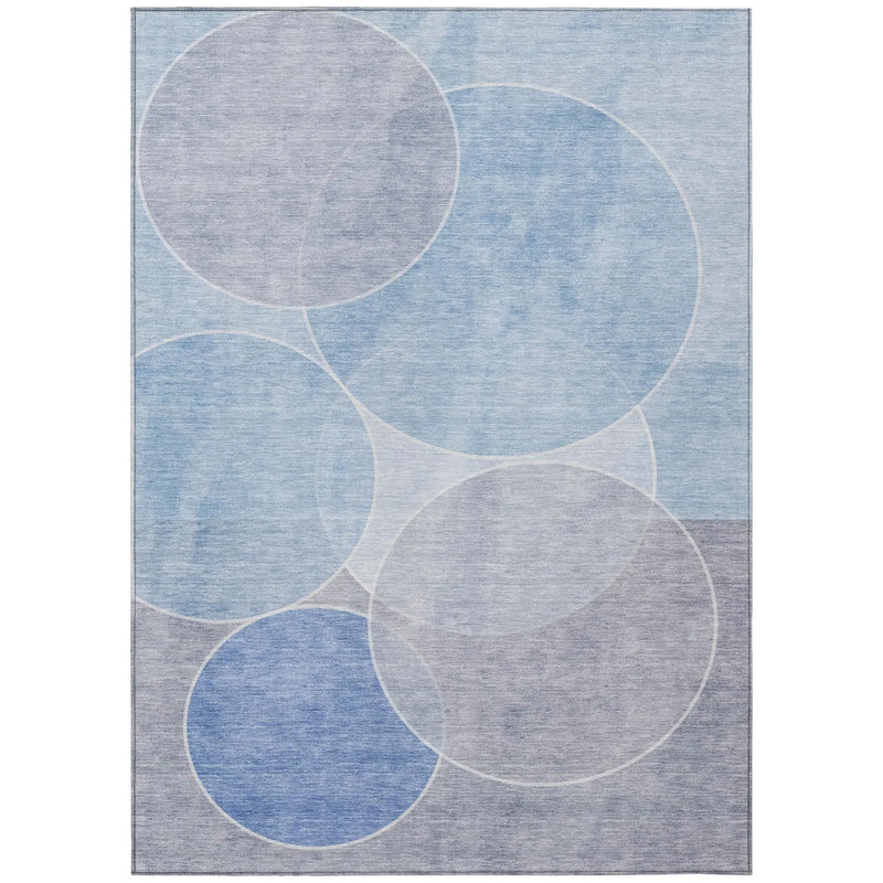9' X 12' Sky Blue And Blue Geometric Washable Indoor Outdoor Area Rug Homeroots Outdoor
