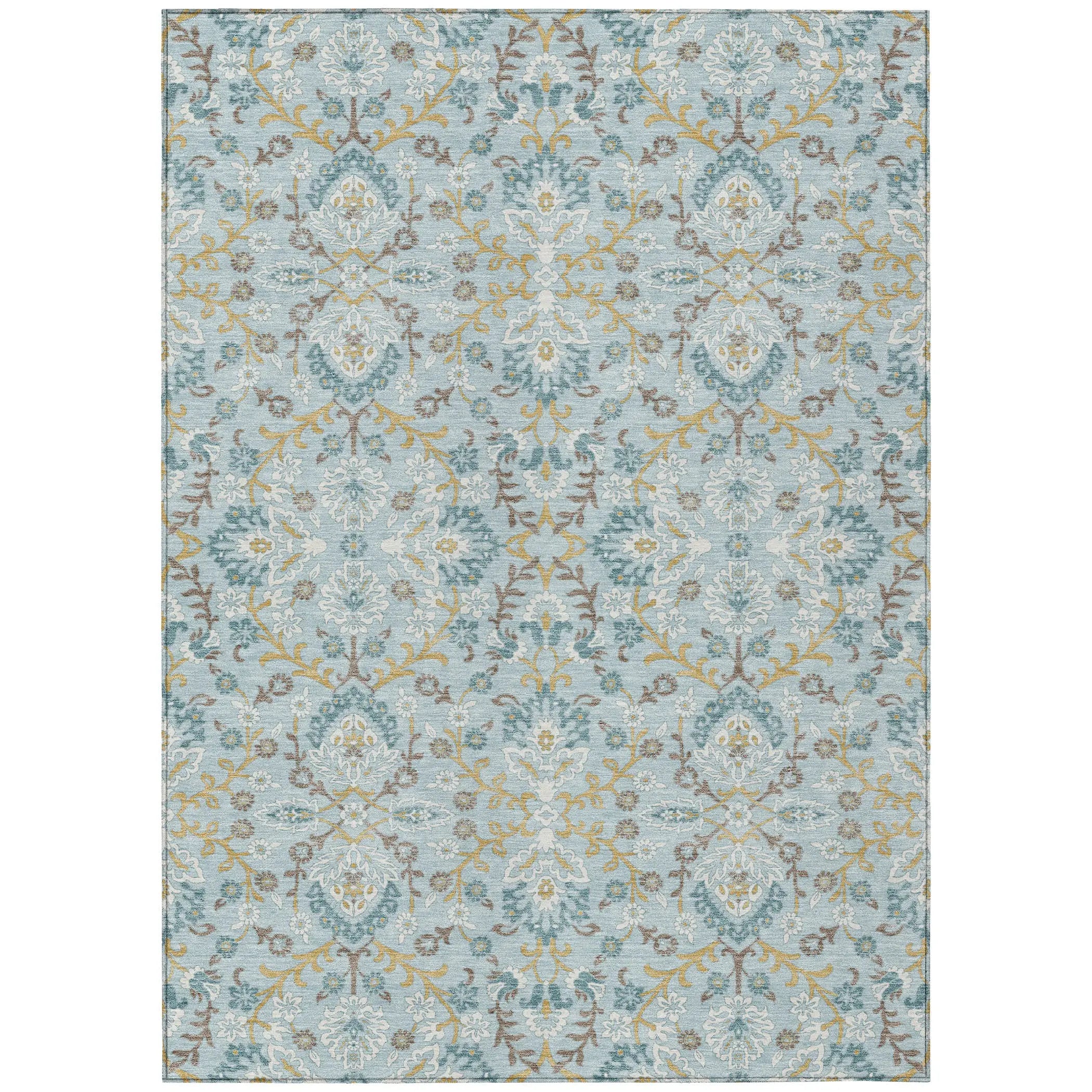 9' X 12' Sky Blue And Blue Geometric Washable Indoor Outdoor Area Rug Homeroots Outdoor