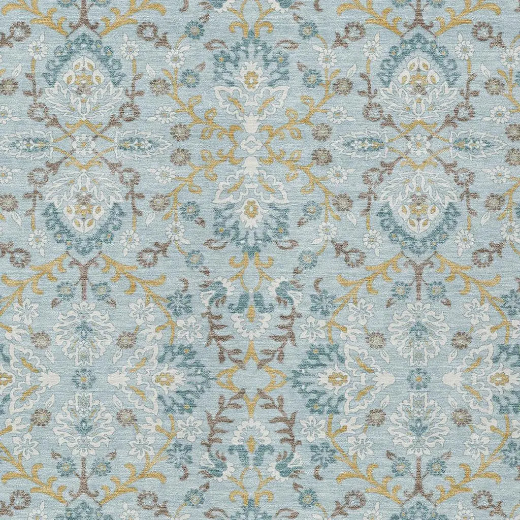 9' X 12' Sky Blue And Blue Geometric Washable Indoor Outdoor Area Rug Homeroots Outdoor