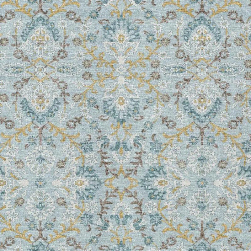 9' X 12' Sky Blue And Blue Geometric Washable Indoor Outdoor Area Rug Homeroots Outdoor