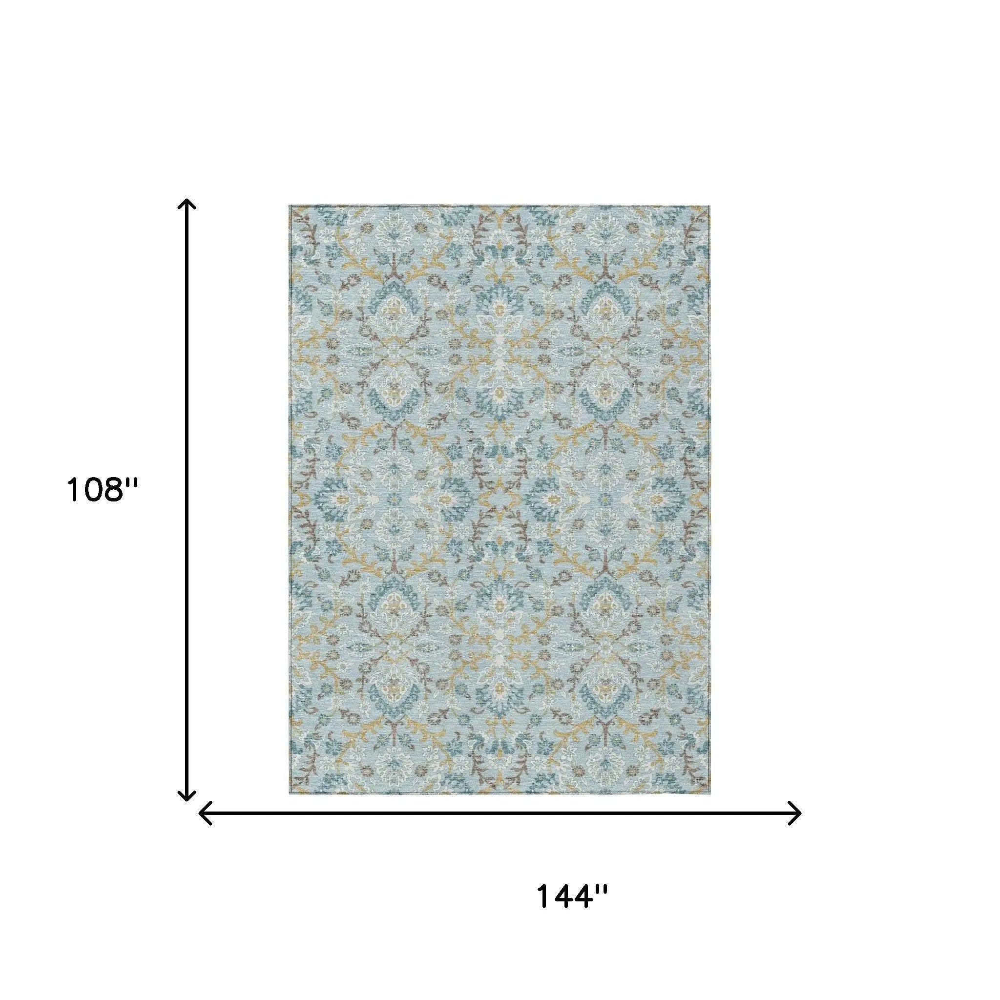 9' X 12' Sky Blue And Blue Geometric Washable Indoor Outdoor Area Rug Homeroots Outdoor