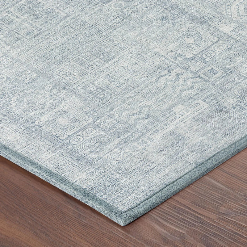 9' X 12' Sky Blue And Blue Oriental Washable Indoor Outdoor Area Rug Homeroots Outdoor