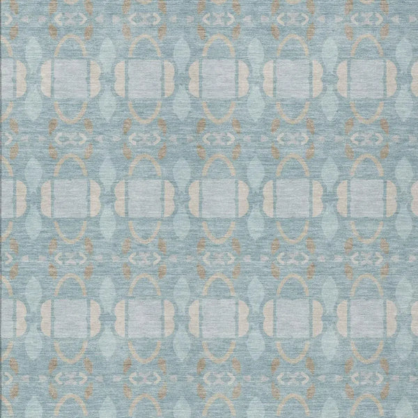 9' X 12' Sky Blue And Blue Striped Washable Indoor Outdoor Area Rug Homeroots Outdoor