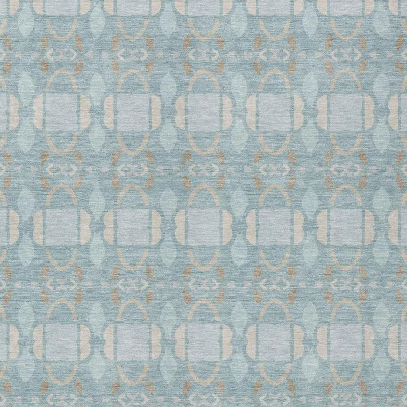 9' X 12' Sky Blue And Blue Striped Washable Indoor Outdoor Area Rug Homeroots Outdoor