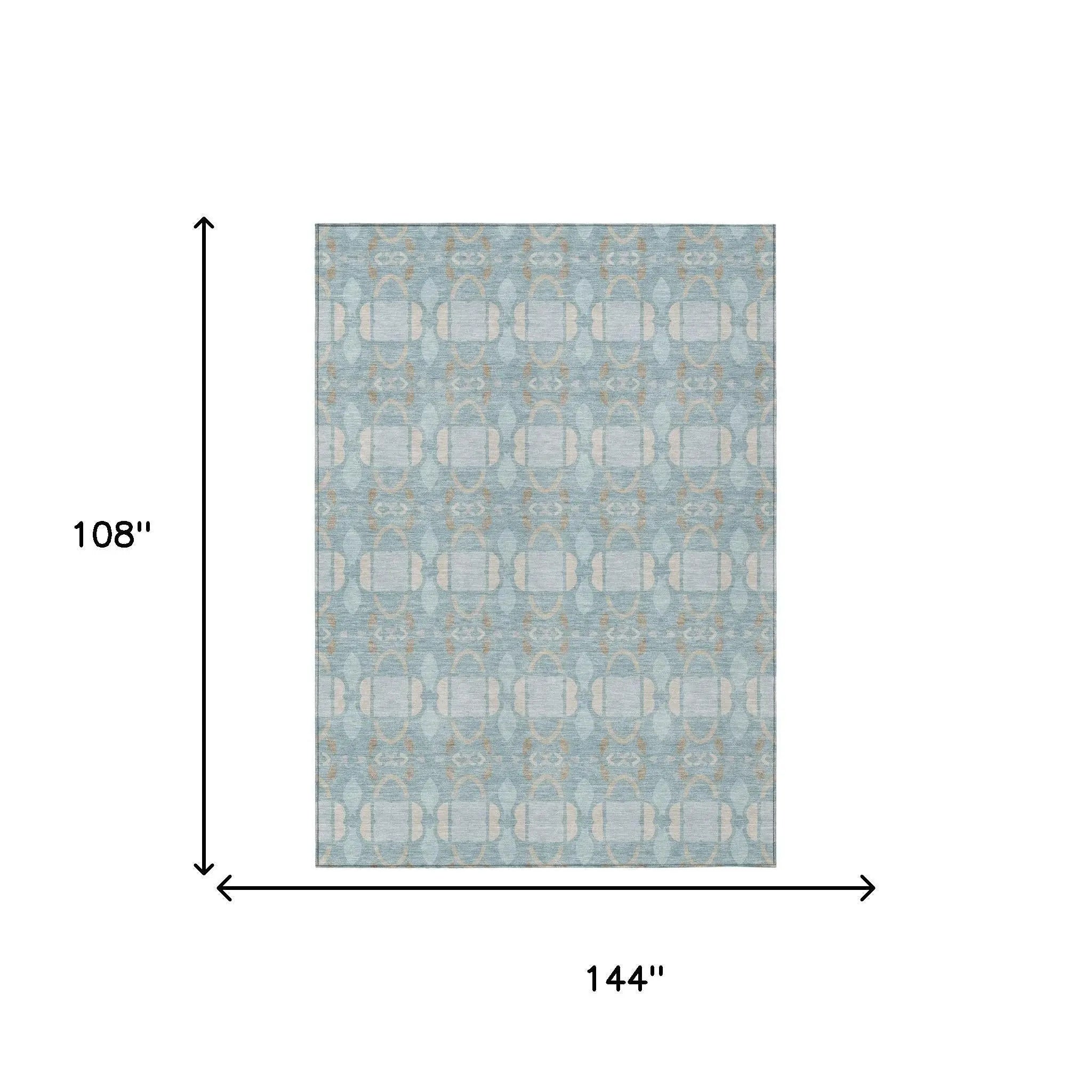 9' X 12' Sky Blue And Blue Striped Washable Indoor Outdoor Area Rug Homeroots Outdoor