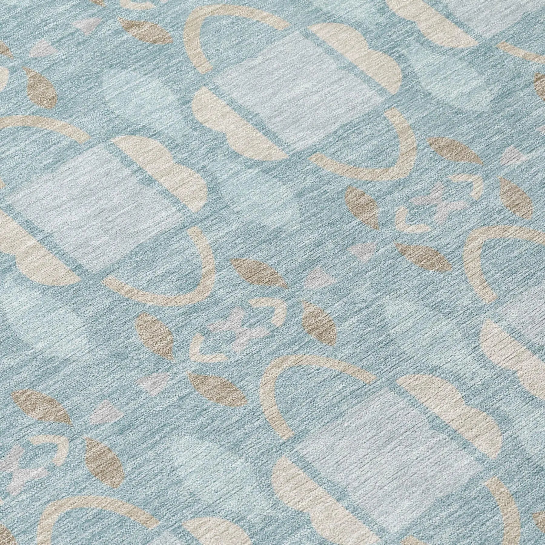 9' X 12' Sky Blue And Blue Striped Washable Indoor Outdoor Area Rug Homeroots Outdoor