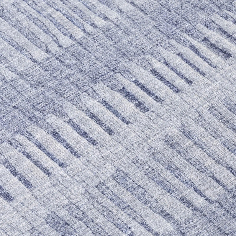 9' X 12' Sky Blue And Blue Striped Washable Indoor Outdoor Area Rug Homeroots Outdoor
